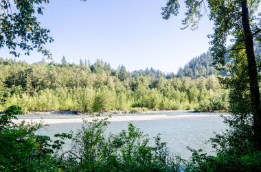 Chilliwack, British C, Olumnbia, Kanada 'dan geçen Vedder Nehri manzarası