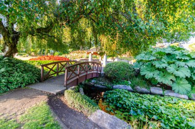 Peace Arch Park in Surrey, BC, Canada is an international park near Canada-US border crossing. clipart