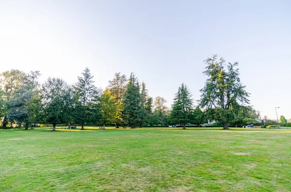 stock image Peace Arch Park in Surrey, BC, Canada is an international park near Canada-US border crossing.