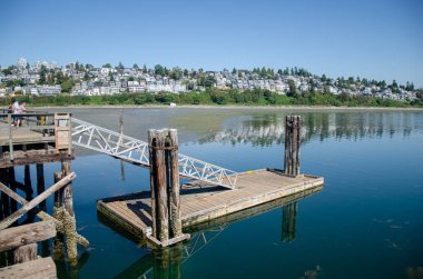 White Rock Pier and the semiahmoo bay inland waters in Surrey, BC, Canada clipart