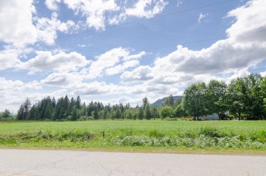 Fraser Vadisi 'nin Mission, British Columbia, Kanada çevresindeki muhteşem manzarası.