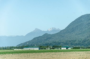 Chilliwack, British Columbia, Kanada çevresindeki Fraser Vadisi 'nin muhteşem manzarası