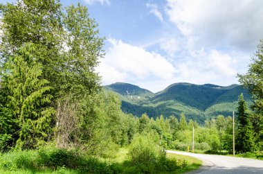 Fraser Vadisi 'nin Mission, British Columbia, Kanada çevresindeki muhteşem manzarası.