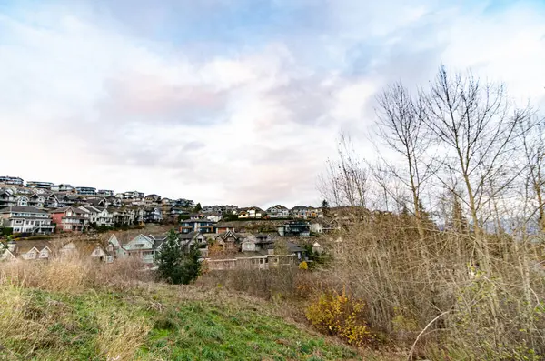 Kartal Dağı 'nın yamaçlarındaki evler, Abbotsford, BC, Kanada