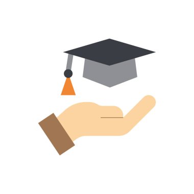 A graduation cap, also known as a mortarboard, is a flat, square-shaped headwear worn during graduation ceremonies, typically featuring a tassel. It symbolizes academic achievement and the completion of education. clipart