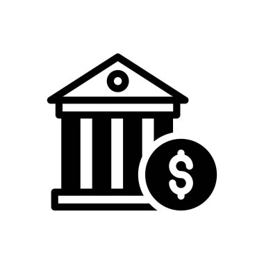 Banka binası, uzun sütunlar, büyük pencereler ve görkemli bir girişi olan klasik mimari unsurlara sahip heybetli bir yapıdır. Bir şehir merkezinde finansal istikrar ve profesyonel hizmetleri sembolize eder..