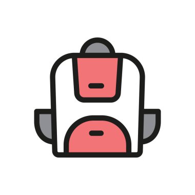 A school bag is a durable and spacious backpack designed to carry books, stationery, and essentials. It features adjustable straps, multiple compartments, and is made for daily student use. clipart