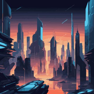 Yeniliğin hayal gücüyle buluştuğu bir dünyaya adım at, gökdelenler, parlayan neon ışıklar, ve geleceğin ufuk çizgisini belirleyen ileri teknoloji.