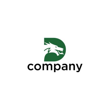 company logo featuring a green clipart