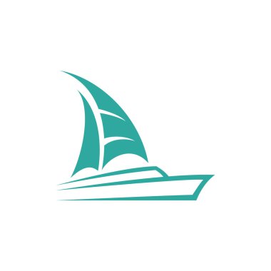 Soyut yelkenli gemi logosu