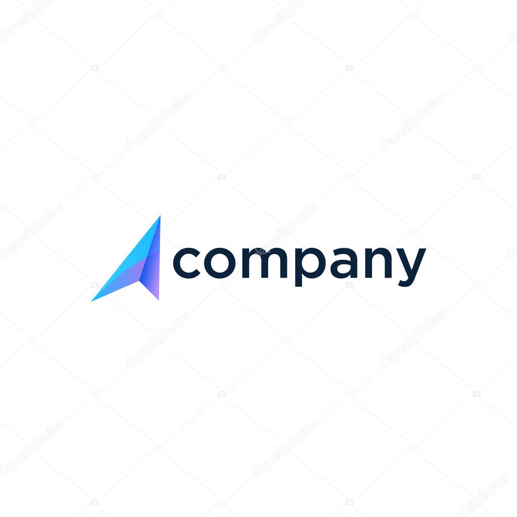 Stylized paper airplane icon