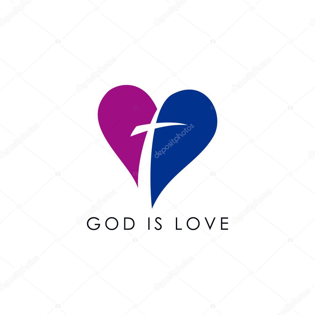 Heart shape with a white cross