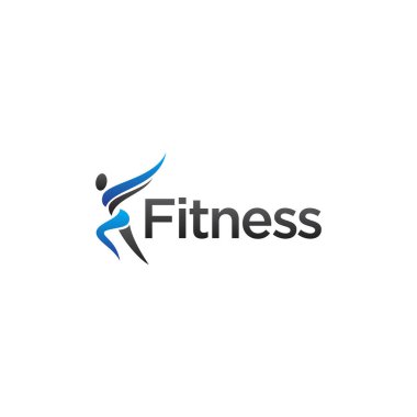 fitness logo tasarım vektörü