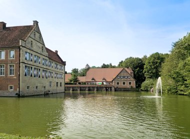 Huelshoff Şatosu, Havixbeck, Kuzey Ren-Vestfalya, Almanya, Avrupa