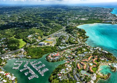 Marina Bas-du-Fort, Pointe-a-Pitre, Grande-Terre, Guadeloupe, Lesser Antilles, Caribbean.Aerial view of Marina Bas-du-Fort, Island Grande-Terre, Guadeloupe.