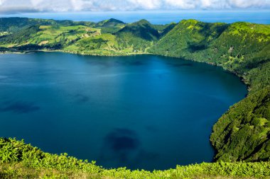 Lagoa Azul, Sete Cidades, Sao Miguel Adası, Azores, Acore, Portekiz, Avrupa.