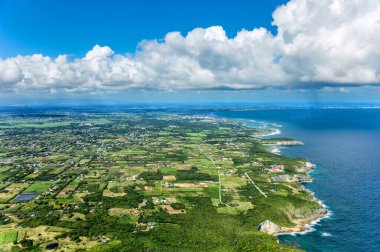 East coast, Grande-Terre, Guadeloupe, Lesser Antilles, Caribbean. Aerial view of the East coast, Grande-Terre, Guadeloupe.
