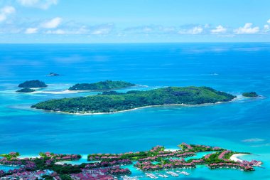 Island Mahe with Sainte Anne Marine National Park, Republic of Seychelles, Africa.View of Sainte Anne Marine National Park, Seychelles. 