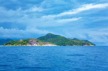 Island Ile Ronde, Indian Ocean, Republic of Seychelles, Africa.  Island Praslin in the background, Republic of Seychelles, Africa. 