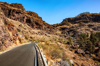 Dağ yolu, Büyük Kanarya, Kanarya Adaları, İspanya.