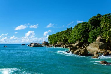 Northwest coast of Island Mahe, Republic of Seychelles, Africa.Mah is the largest island of Seychelles, with an area of 157.3 square km.