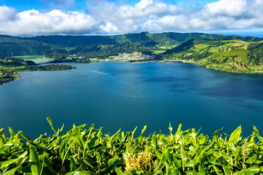 Lagoa Azul, Sete Cidades, Sao Miguel Adası, Azores, Acore, Portekiz, Avrupa