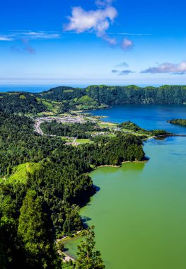 Lagoa das Sete Cidades, Sao Miguel Adası, Azores, Acore, Portekiz, Avrupa.