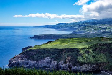Doğu kıyısına bakın, Sao Miguel Adası, Azores, Acores, Portekiz, Avrupa
