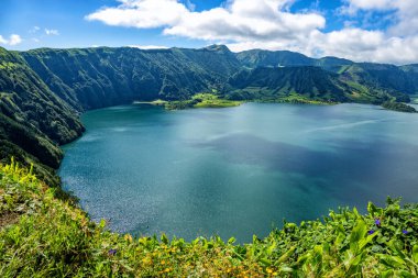 Lagoa Azul, Sete Cidades, Sao Miguel Adası, Azores, Acore, Portekiz, Avrupa.