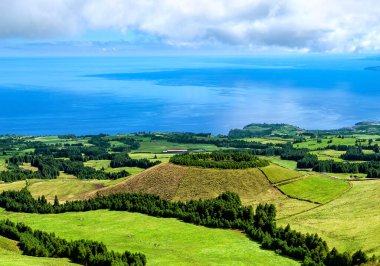 Sao Miguel Adası 'nın kuzey kıyısı, Azores, Acore, Portekiz, Avrupa.