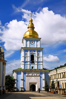 Bell-tower of St.Michael`s Golden-Domed Monastery, Kiev, Ukraine. clipart