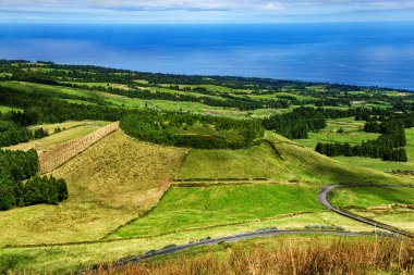 Sao Miguel Adası 'nın kuzey kıyısı, Azores, Acore, Portekiz, Avrupa.