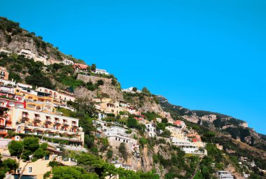 Positano Kasabası, Amalfi Sahili, Sorrento Yarımadası, Campania, İtalya, Avrupa