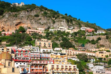 Positano Kasabası, Amalfi Sahili, Sorrento Yarımadası, Campania, İtalya, Avrupa