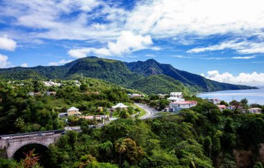 View over the south coast, Basse-Terre, Guadeloupe, Lesser Antilles, Caribbean.