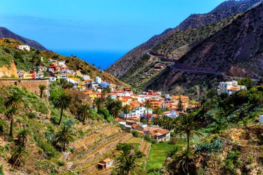 Vallehermoso Köyü, La Gomera Adası, Kanarya Adaları, İspanya, Avrupa.