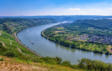Büyük Ren döngüsü, Ren nehri, Boppard, Rhineland-Palatinate, Almanya, Avrupa