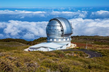 Gran Telescopio Canarias, Roque de los Muchachos Gözlemevi, La Palma Adası, Kanarya Adaları, İspanya, Avrupa. 
