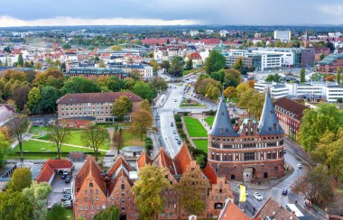 Luebeck, Almanya, Avrupa, Avrupa 'nın havadan görüşü