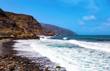 Santo Antao 'nun batı kıyısı, Cape Verde, Cabo Verde, Afrika.