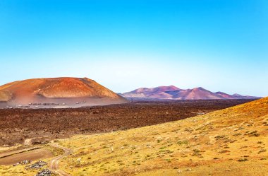 Volkanik manzara, Lanzarote Adası, Kanarya Adaları, İspanya, Avrupa