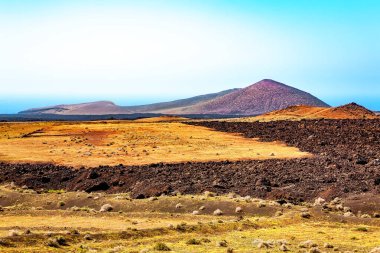 Volkanik manzara, Lanzarote Adası, Kanarya Adaları, İspanya, Avrupa