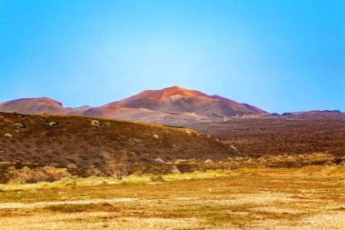 Volkanik manzara, Timanfaya Ulusal Parkı, Lanzarote Adası, Kanarya Adaları, İspanya, Avrupa
