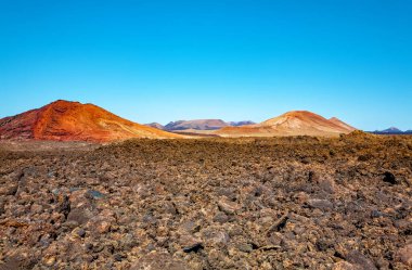 Volkanik manzara, Lanzarote Adası, Kanarya Adaları, İspanya