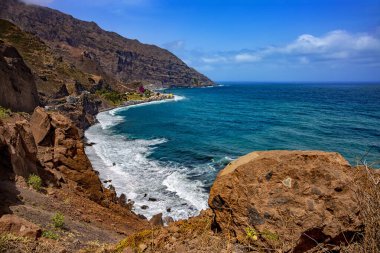 Santo Antao 'nun batı kıyısı, Cape Verde, Cabo Verde, Afrika.