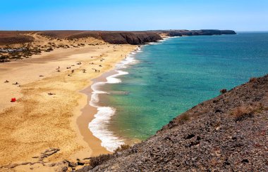 Plaj Playa Mujeres, Lanzarote Adası, Kanarya Adaları, İspanya, Avrupa.