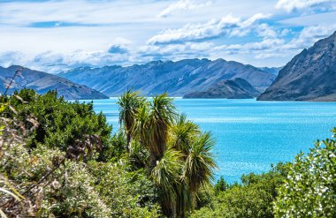 Hawea Gölü ve sıradağları, Otago, Güney Adası, Yeni Zelanda, Okyanusya