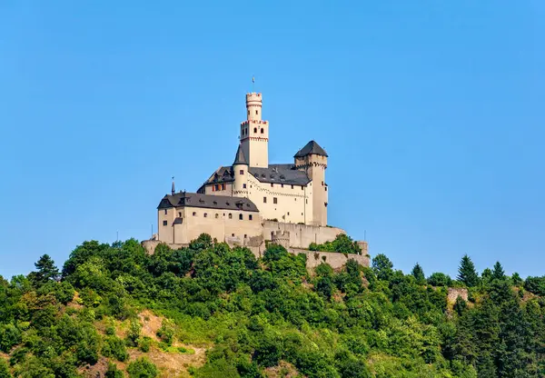 Marksburg Kalesi, Braubach, Rhineland-Palatinate, Almanya, Avrupa