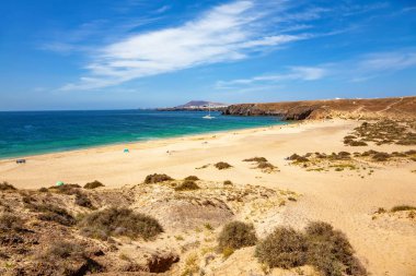 Plaj Playa Mujeres, Lanzarote Adası, Kanarya Adaları, İspanya, Avrupa.