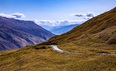 Crown Range Yolu, Otago, Güney Adası, Yeni Zelanda, Okyanusya